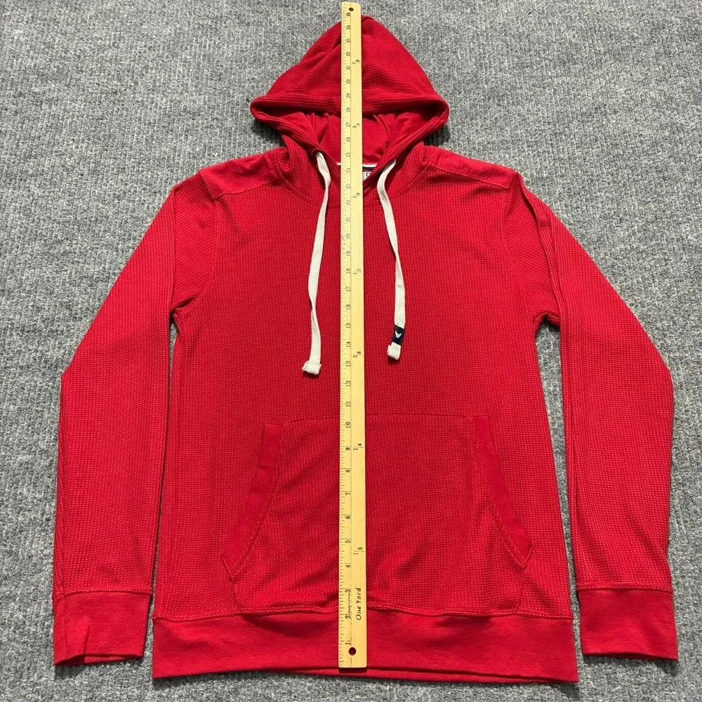 Company 81 Mens Pullover Size Small Red Knit Drawstring Hoodie Casual Streetwear